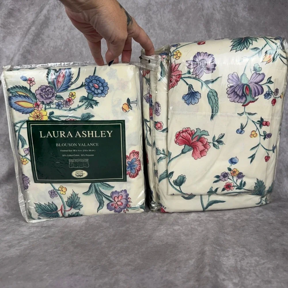 Laura Ashley Chinese Silk Floral Curtains 2 Panels 82